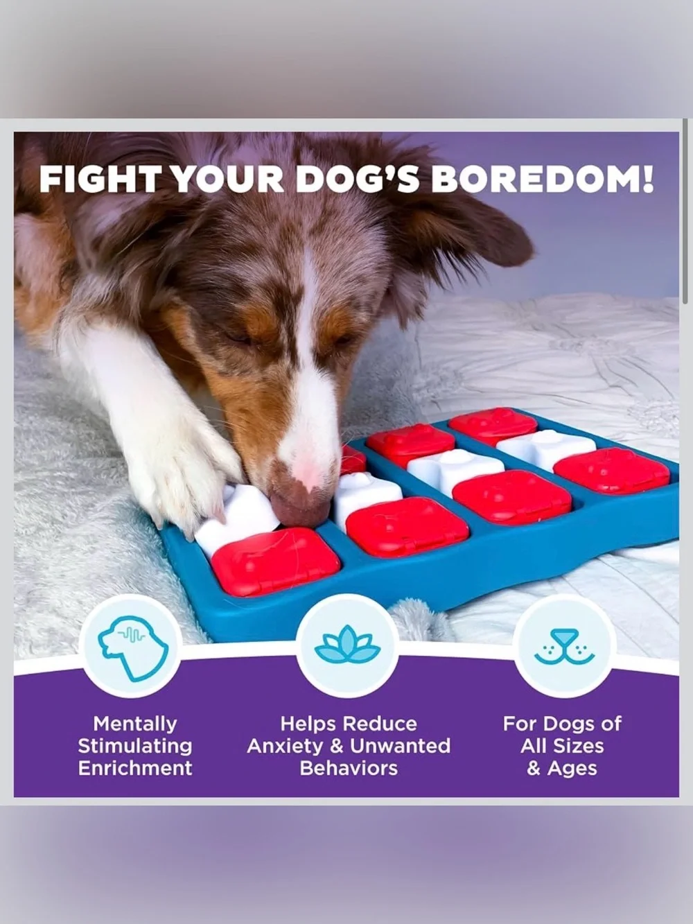 Outward Hound by Nina Ottosson Dog Brick – Interactive Treat Puzzle Enrich Toy